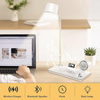 LED Desk Lamp with Wireless Charger and Bluetooth Speaker
